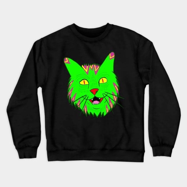 The Laughing Cat Crewneck Sweatshirt by Quirkball